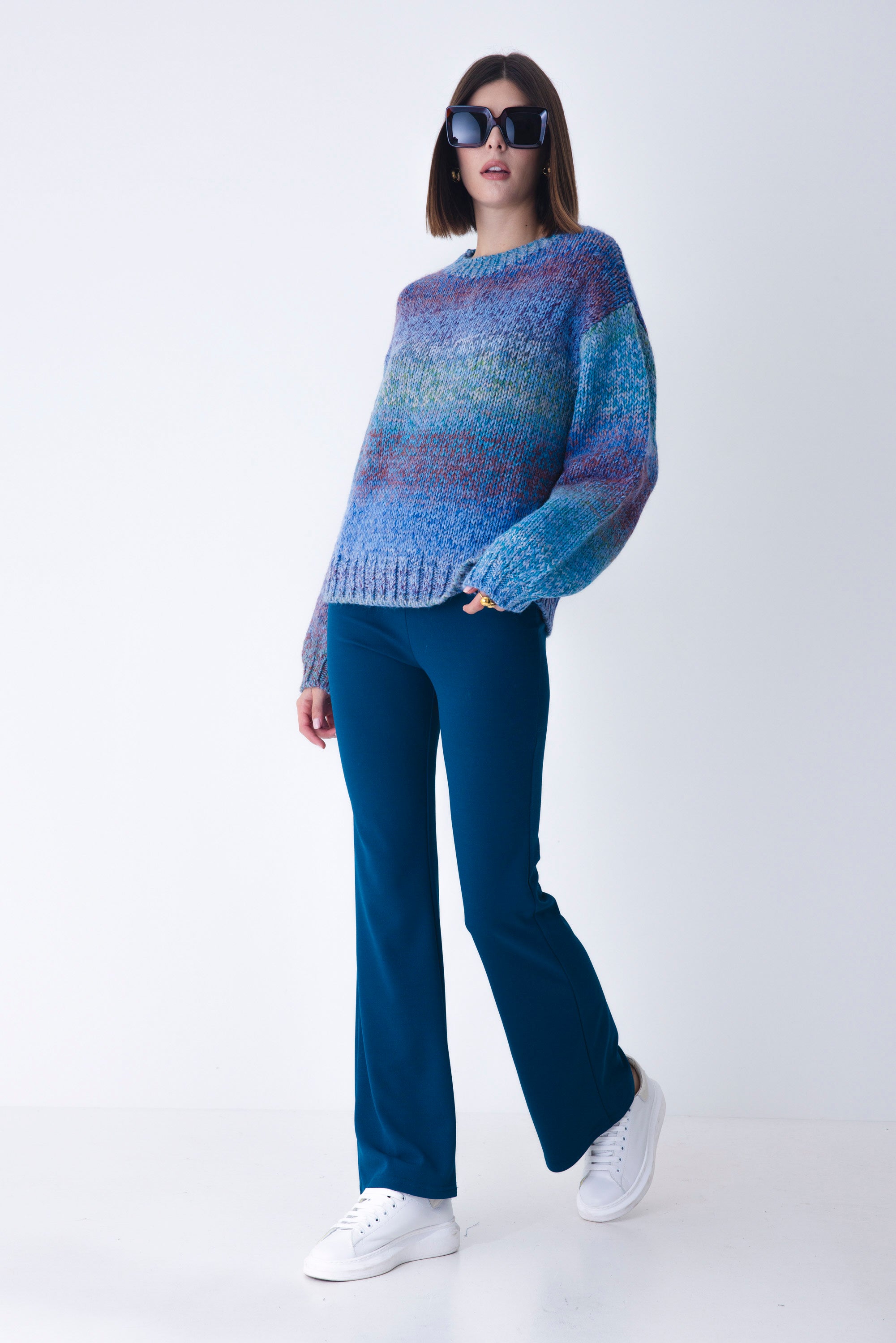Pantalone a zampa in scuba crepe - FW25
