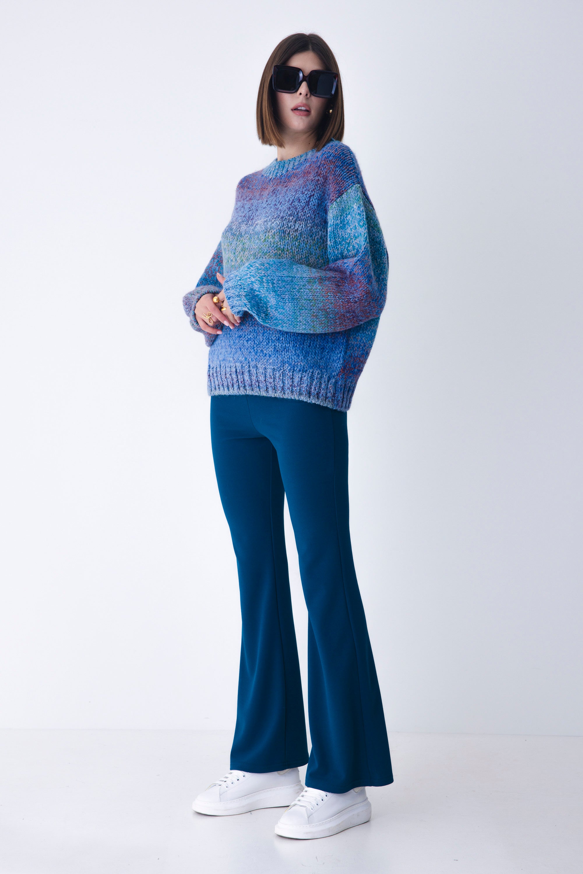 Pantalone a zampa in scuba crepe - FW25
