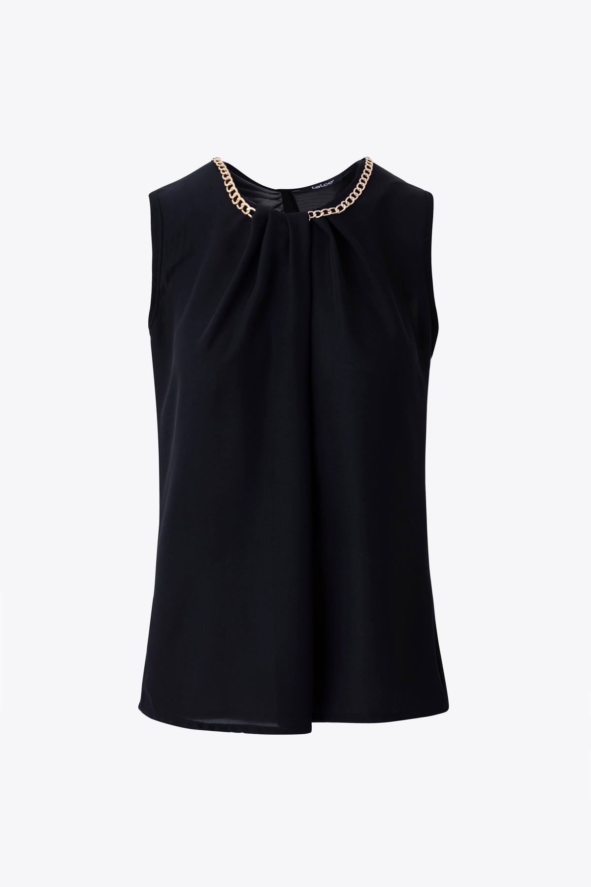 Top in effetto seta con catenina decorativa - FW27