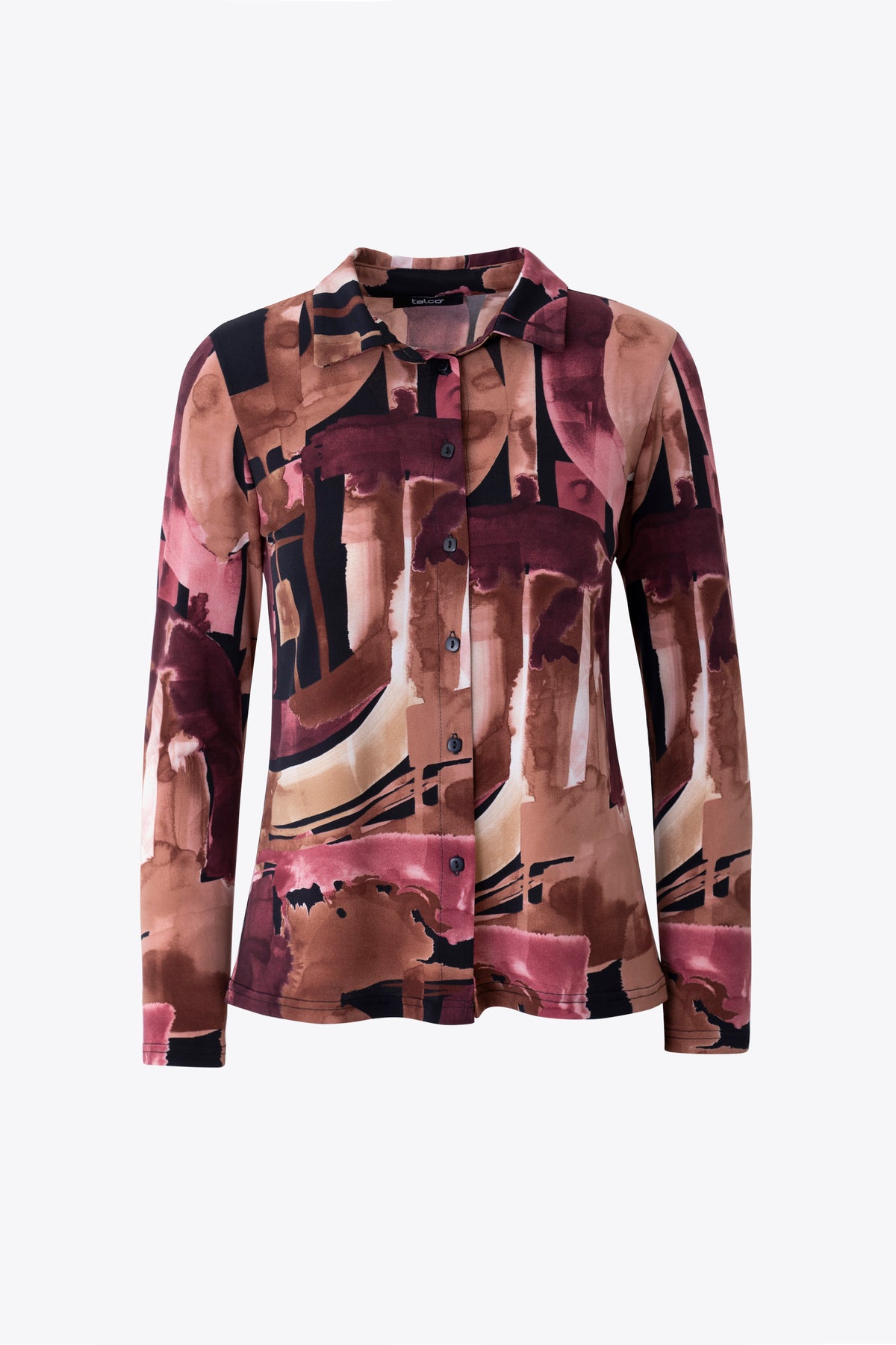Camicia fantasia astratta in jersey elasticizzato - FW27