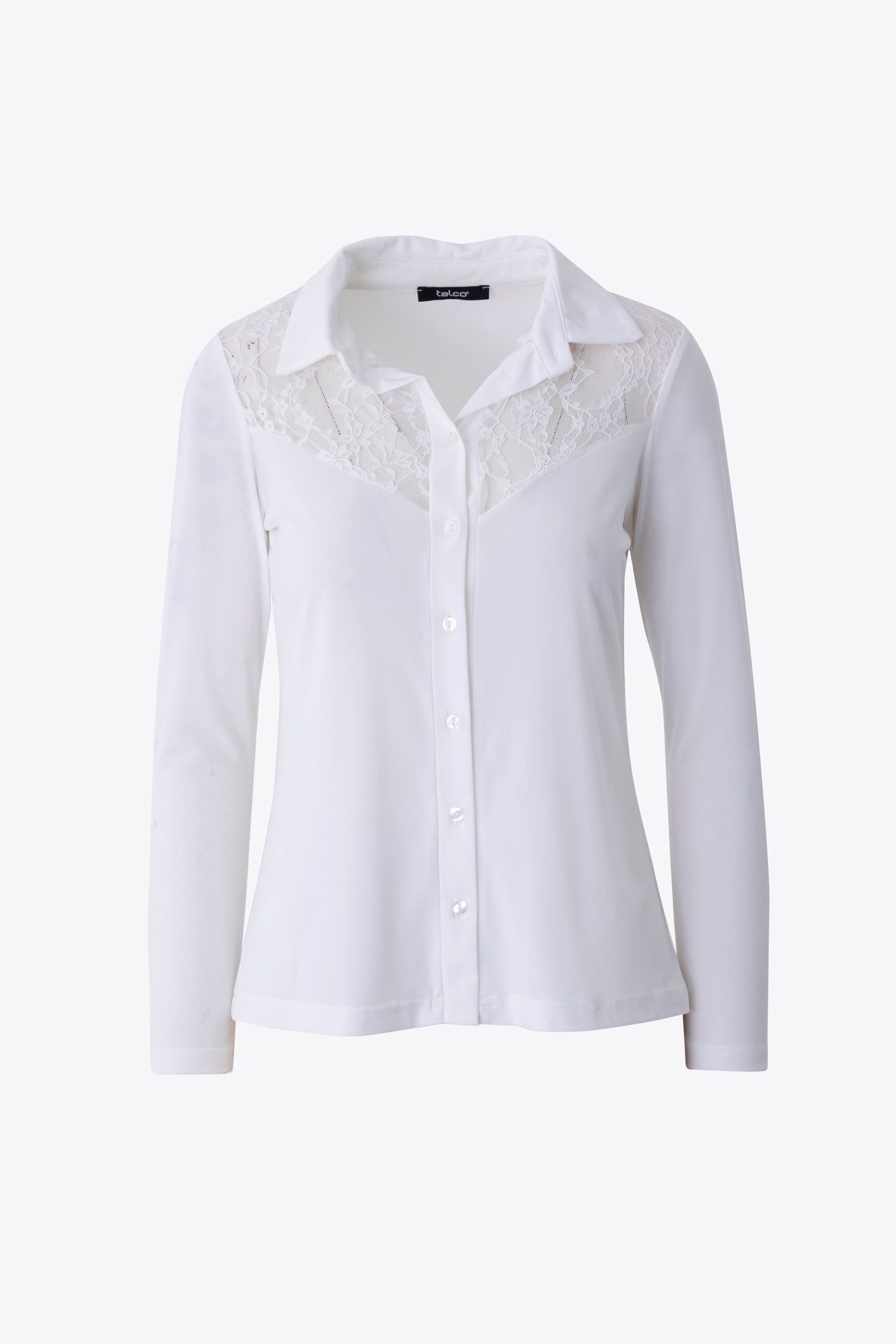 Camicia in jersey elasticizzato con inserto in pizzo - FW27