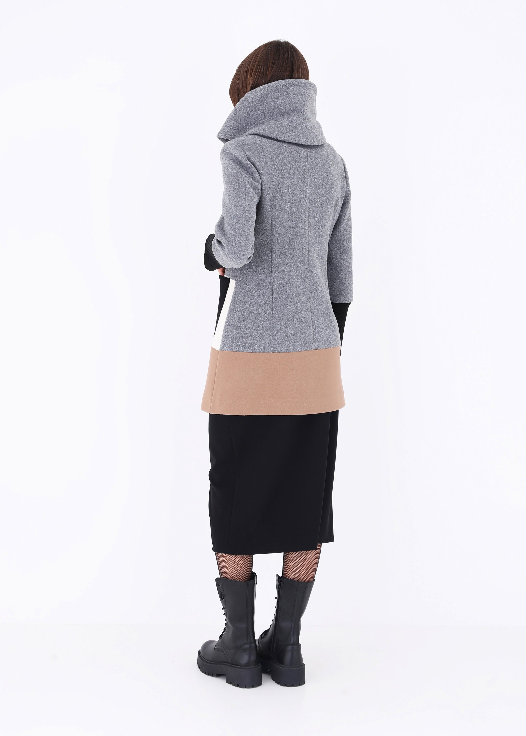 Cappotto multicolor con cerniera - FW23