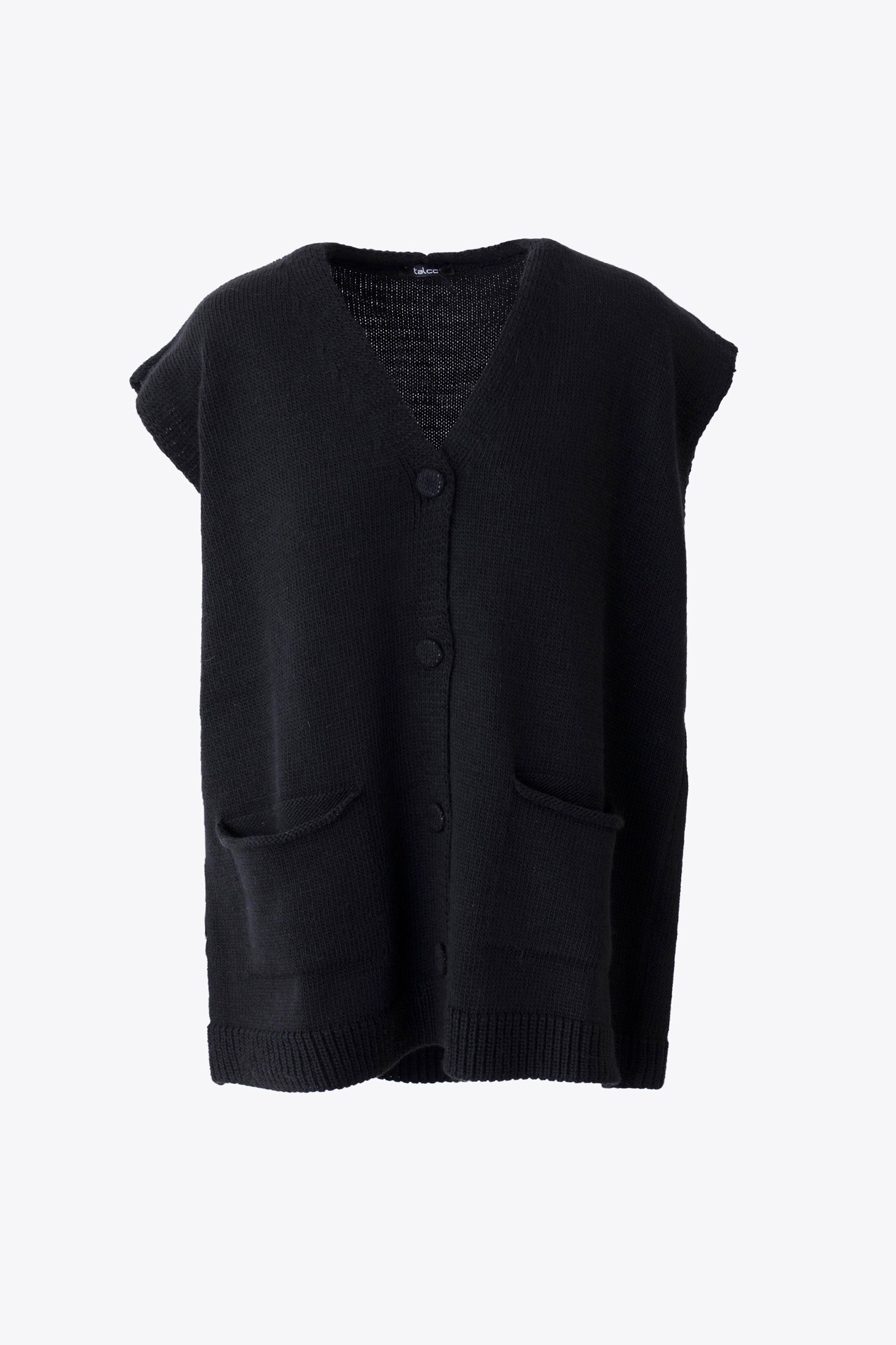 Gilet lungo in maglia con ricamo - FW26