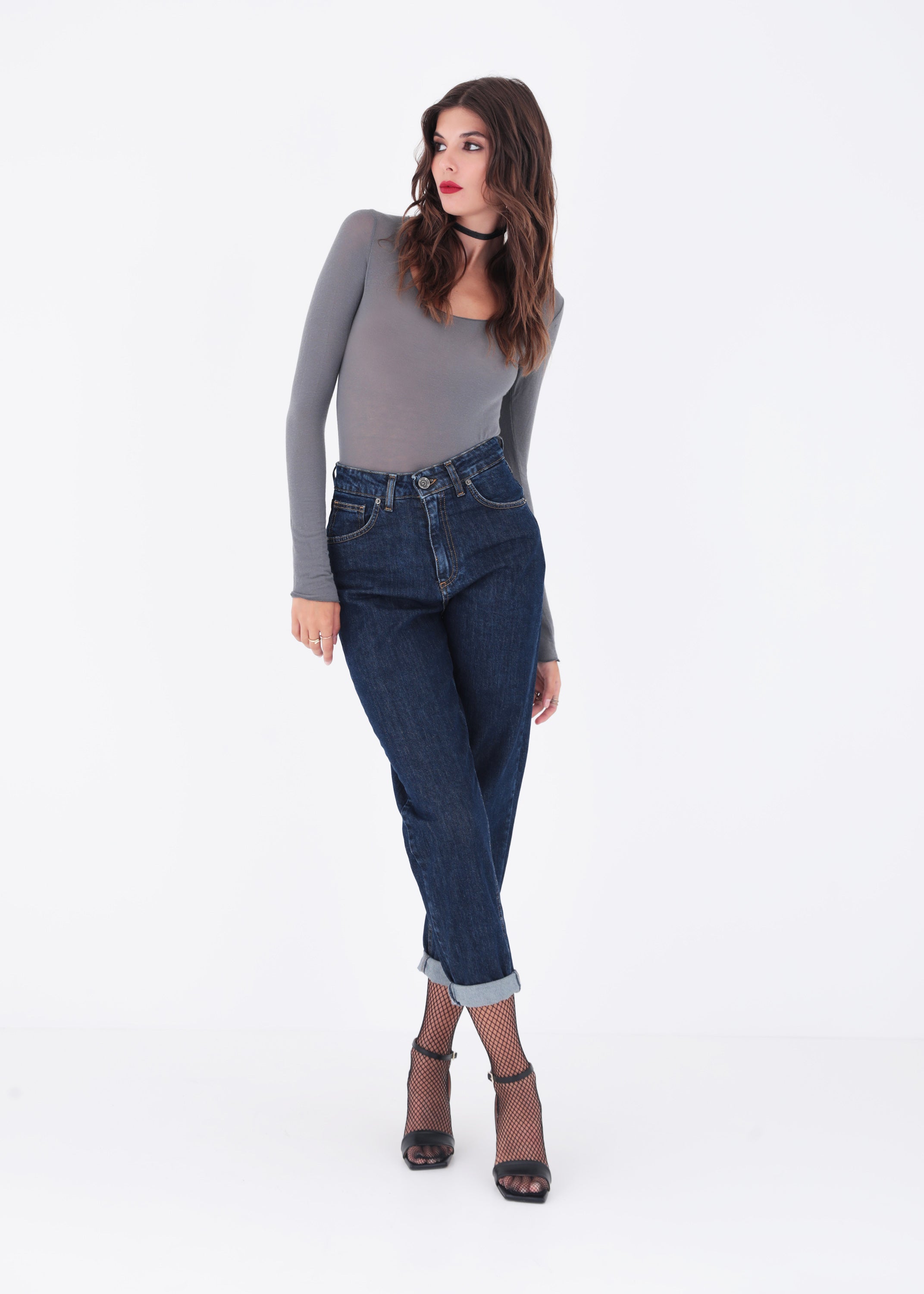 Jeans mom fit in cotone - FW23