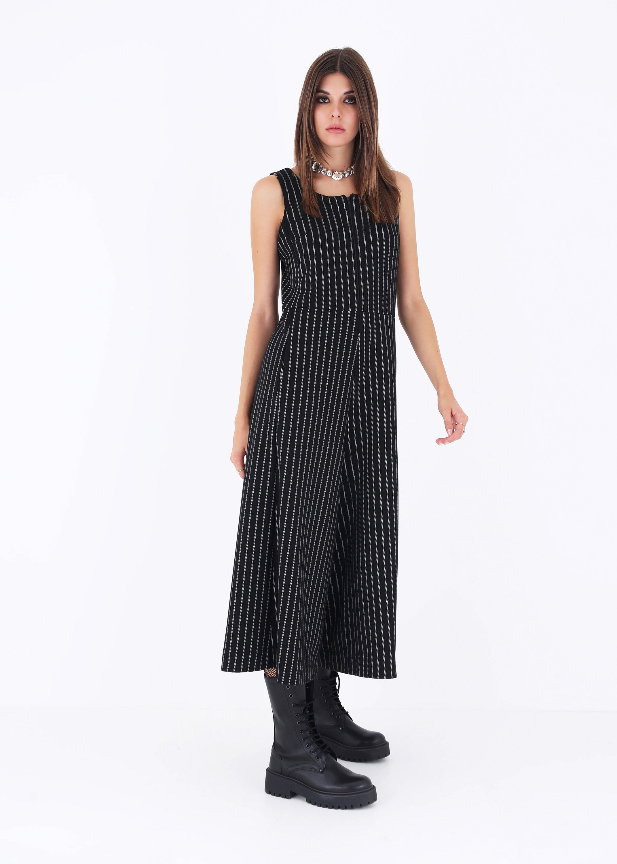 Salopette in punto milano gessato - FW23