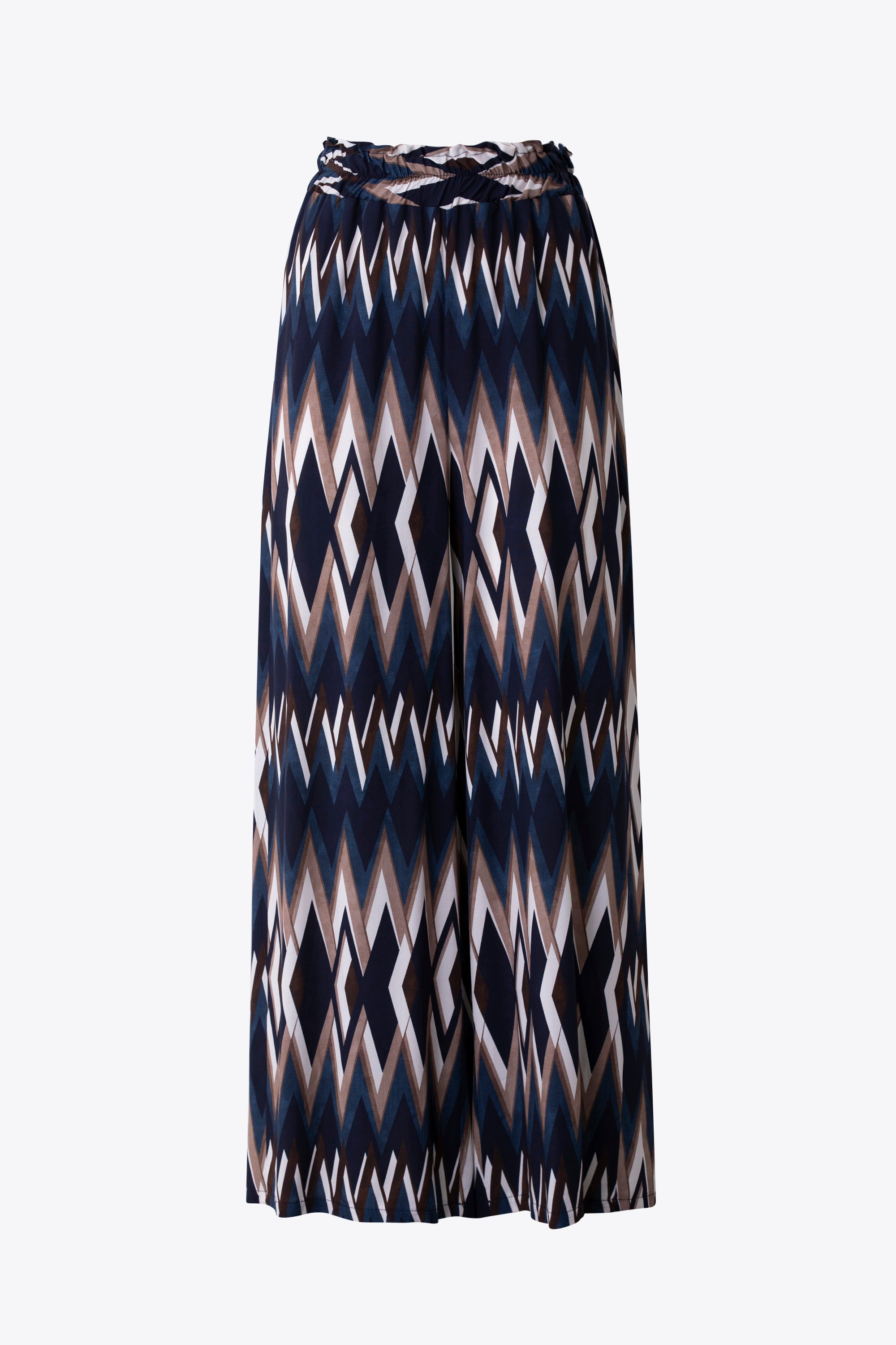 Pantalone palazzo in viscosa fantasia chevron - PE26
