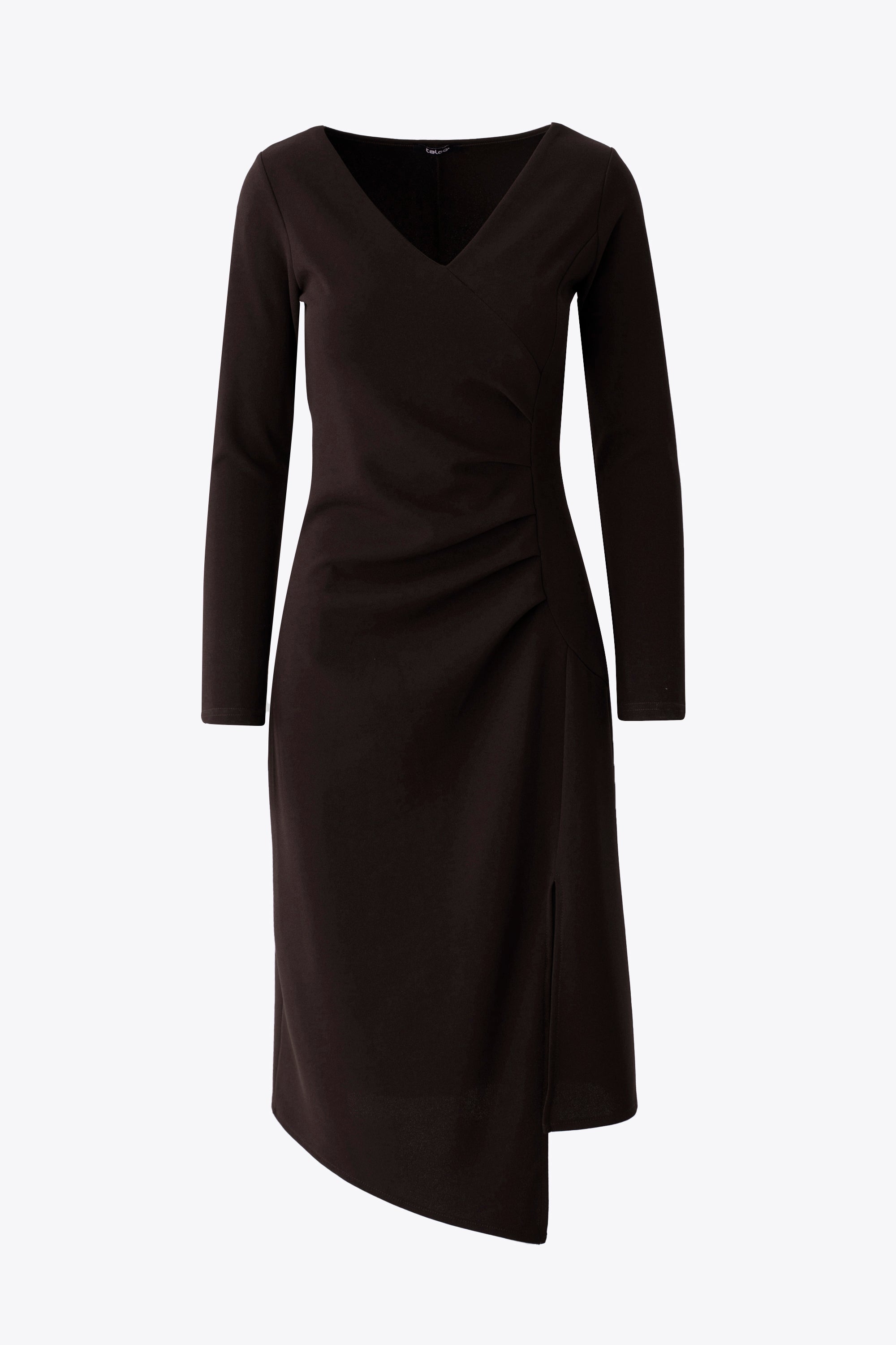 Abito midi con drappeggio in scuba crepe - FW26