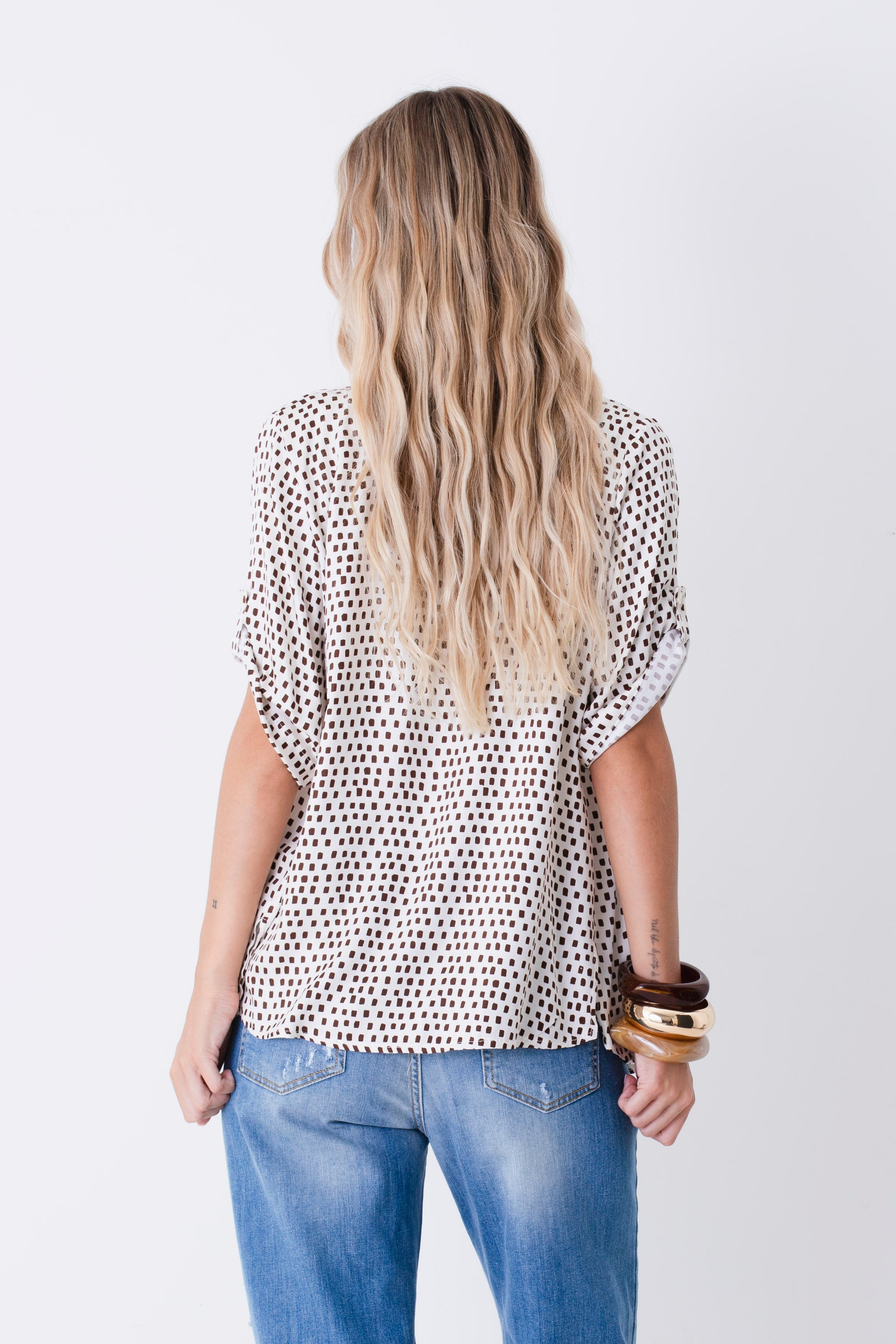 Camicia in viscosa fantasia geometrica - PE26