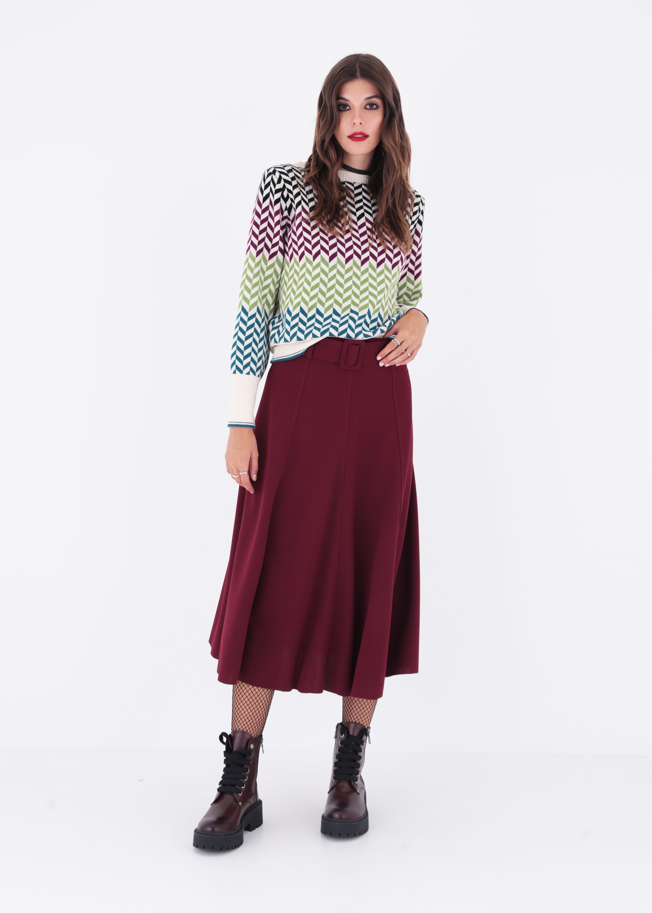 Pullover in maglia jacquard multicolor - FW23