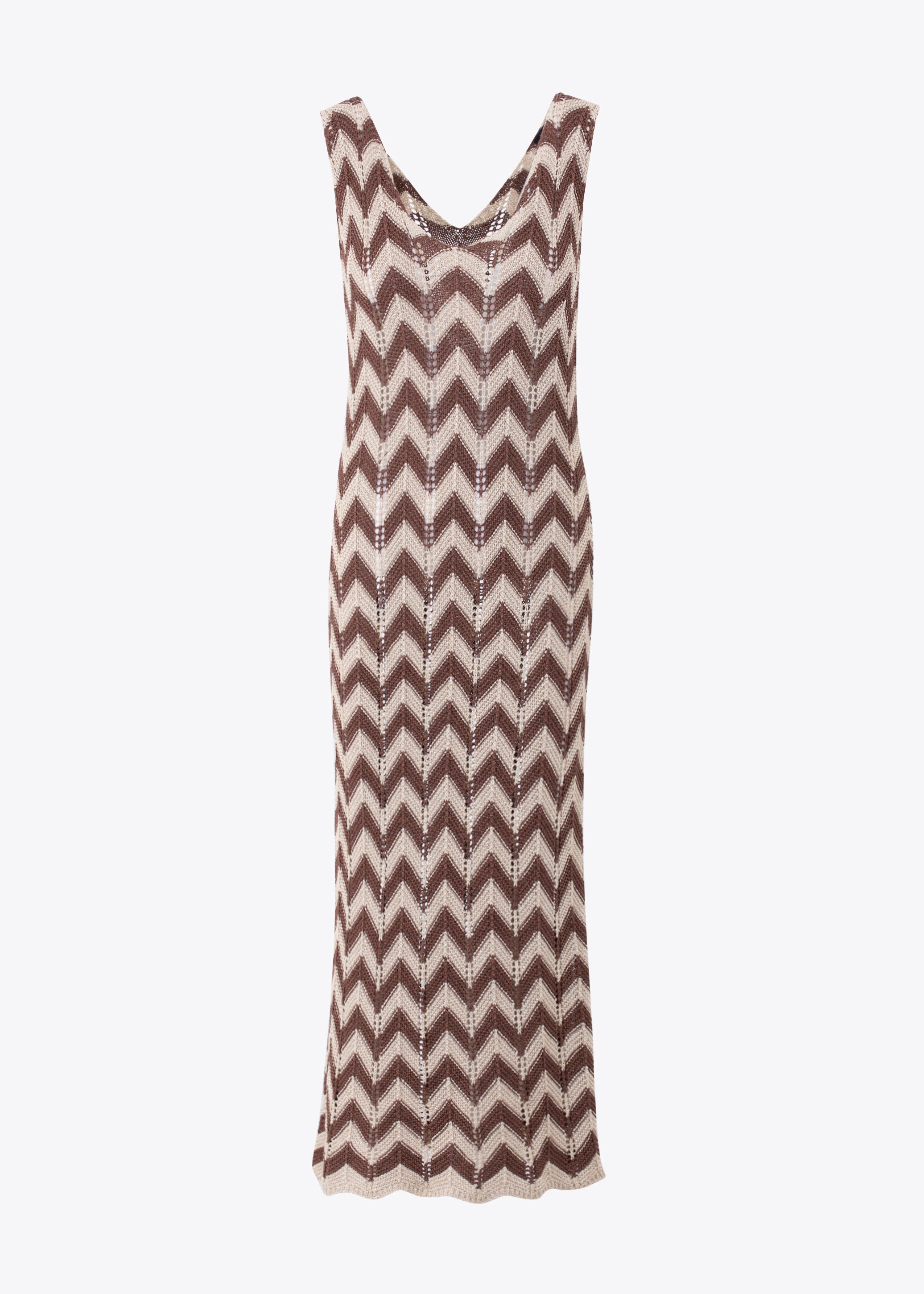 Abito lungo in maglia traforata lurex - PE25