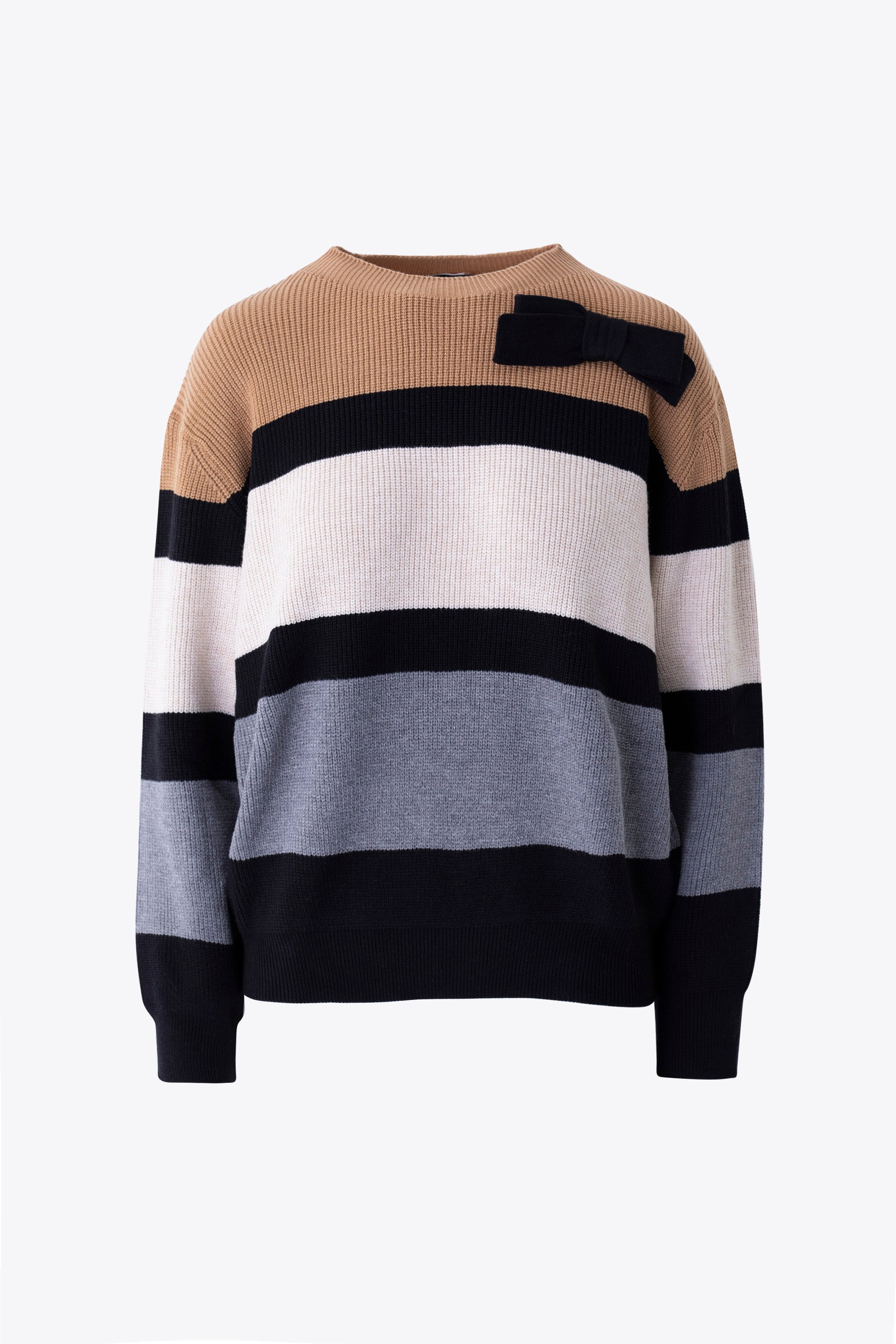 Pullover a righe orizzontali con fiocco - FW26