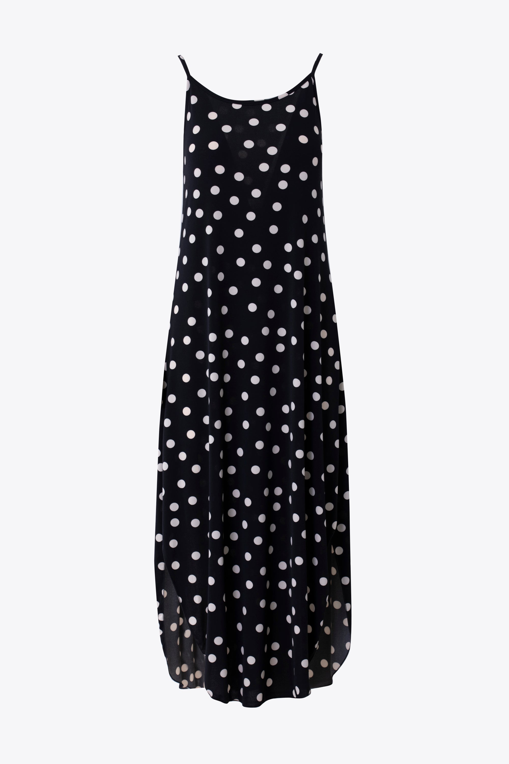 Abito lungo fantasia pois in jersey elasticizzato - PE26