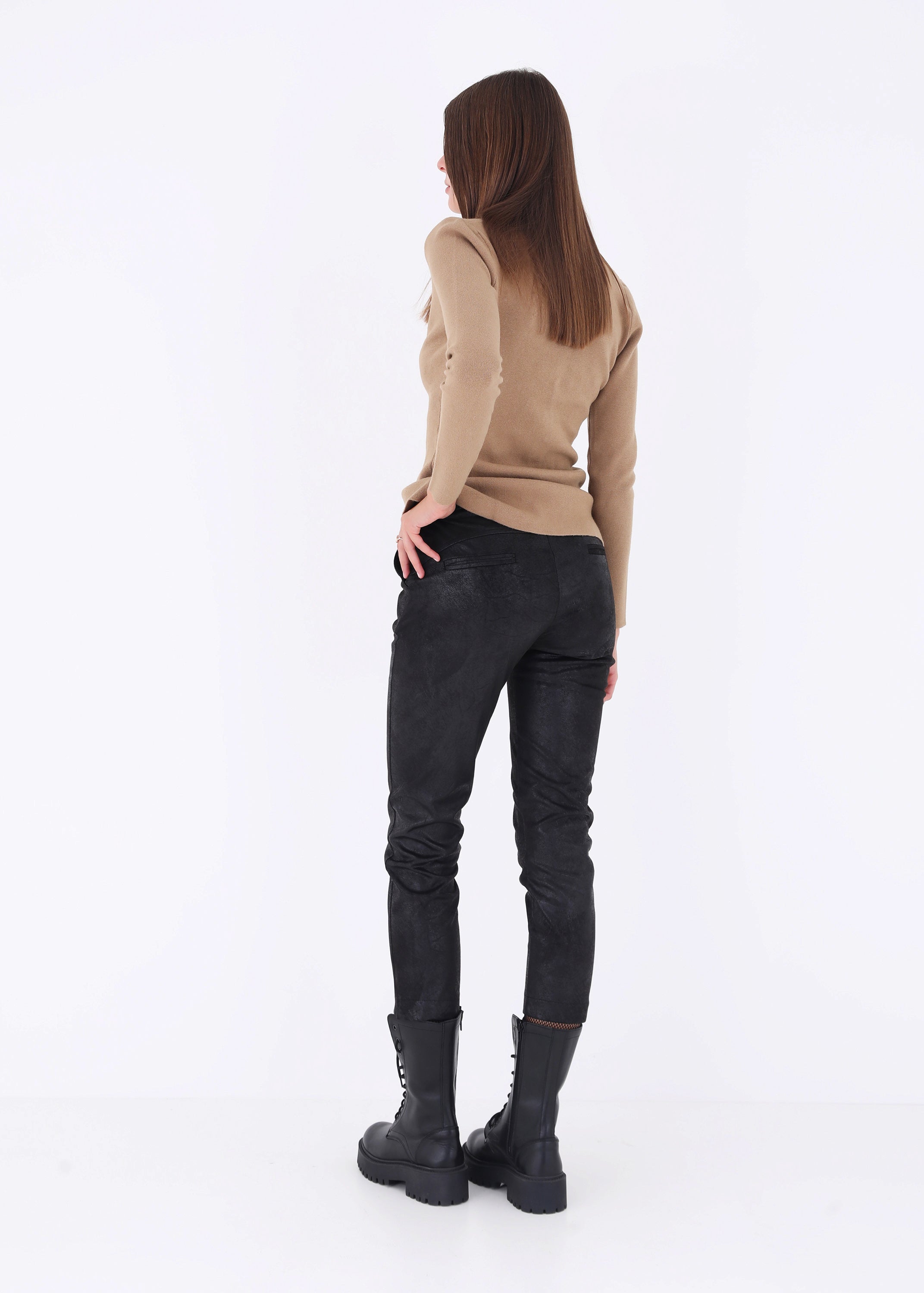 Pantalone dritto in ecopelle vintage - FW23