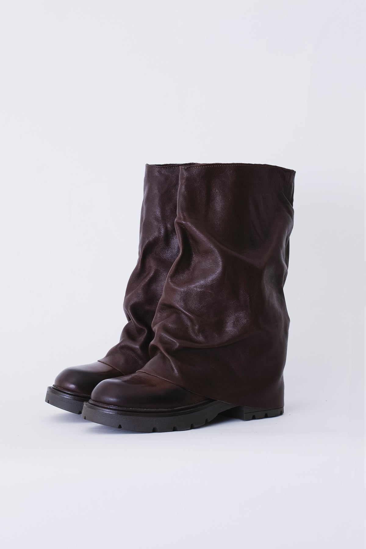 Stivale in pelle con risvolto - FW27