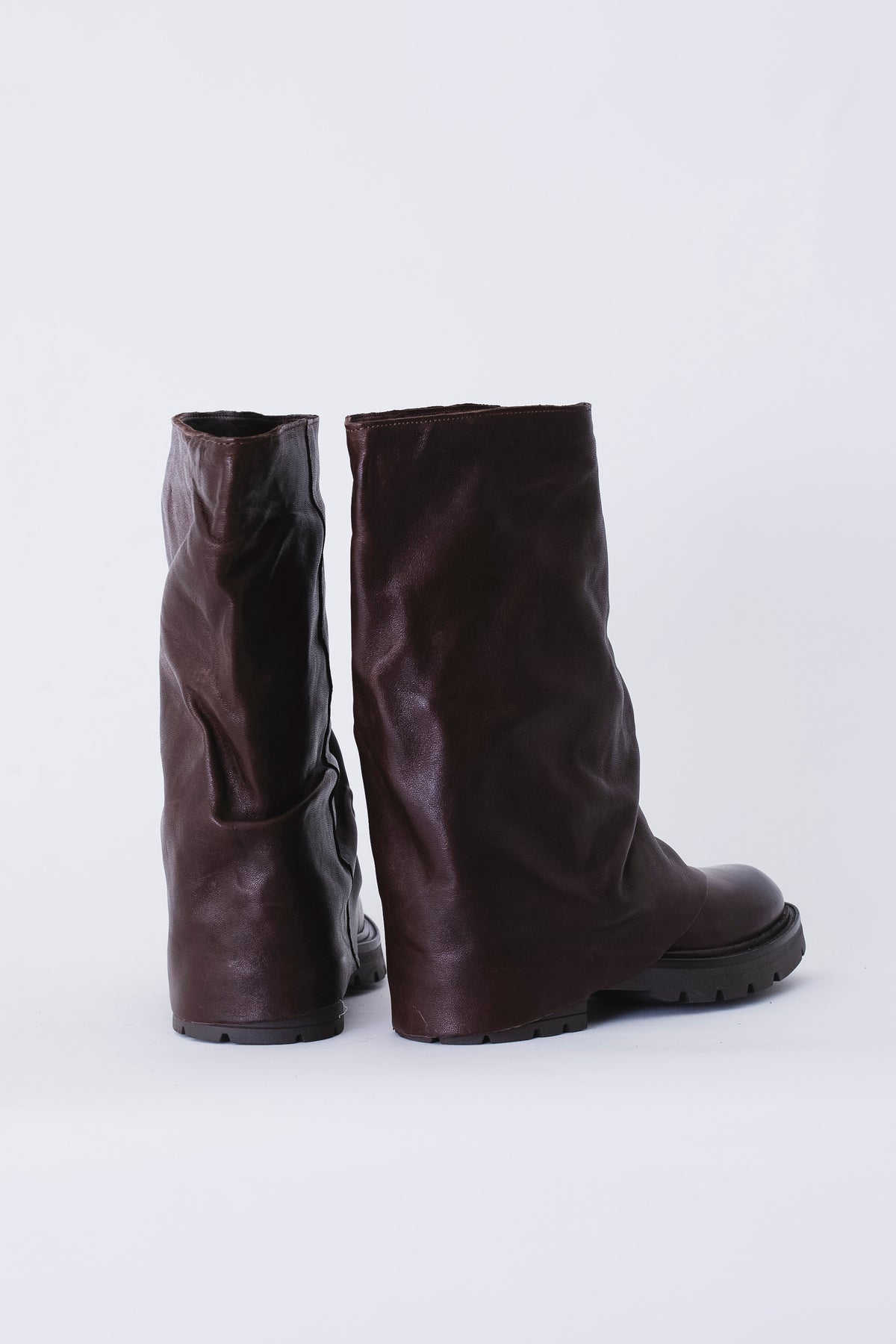 Stivale in pelle con risvolto - FW27