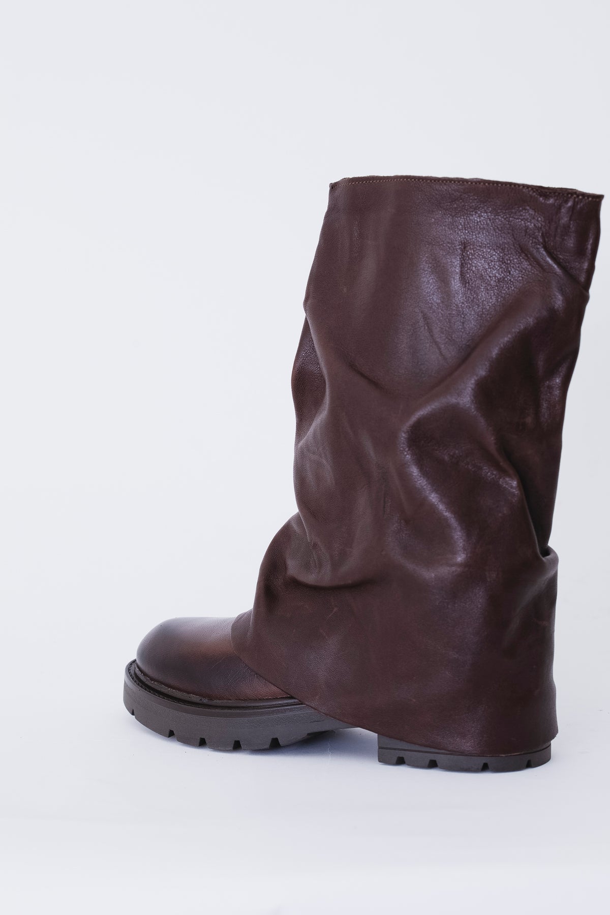 Stivale in pelle con risvolto - FW27